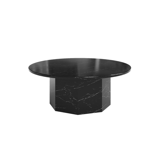 Table basse ronde Sugar Cubes - Marbre noir et blanc - φ800 mm