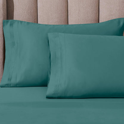 Ensemble de draps unis en coton égyptien de qualité supérieure, 1000 fils, poches profondes