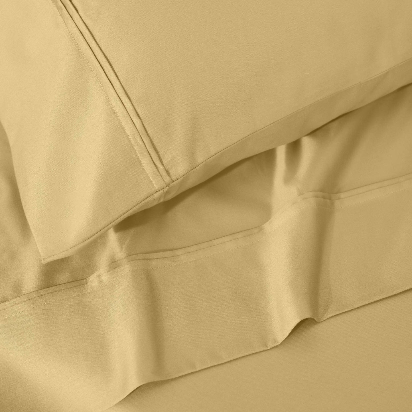 Ensemble de draps unis écologiques en coton égyptien de qualité supérieure, 1200 fils/cm²