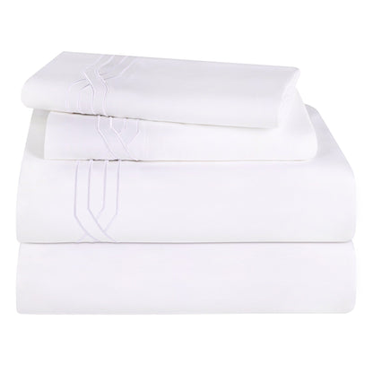 Ensemble de draps unis écologiques en coton égyptien de qualité supérieure, 1200 fils/cm²
