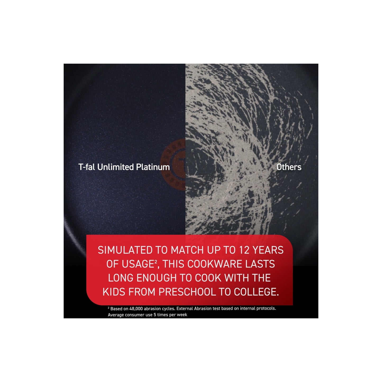 Batterie de cuisine antiadhésive T-fal Platinum avec fond à induction, collection Unlimited Cookware, 12 pièces