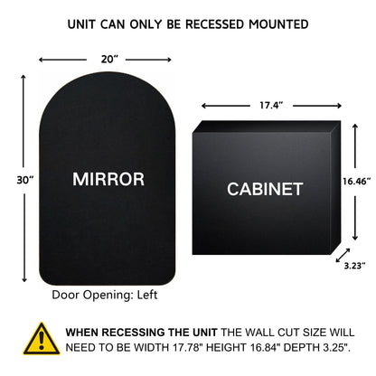 Armoire à pharmacie encastrée TEHOME Aristes avec miroir et étagères réglables