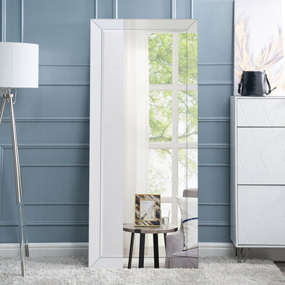 Miroir pleine longueur à perles - Miroir surdimensionné couvrant tout le corps, à poser ou à fixer au mur