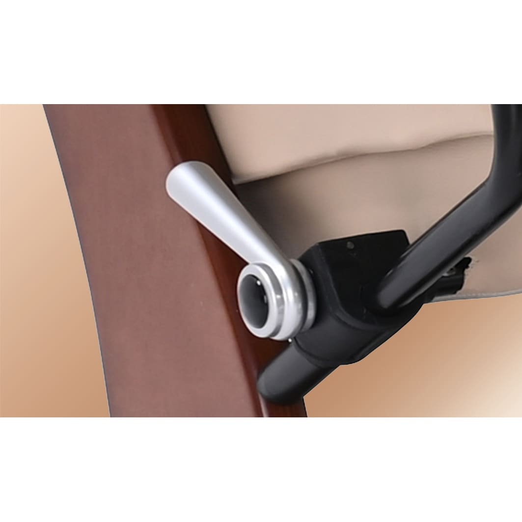 Fauteuil inclinable pivotant en cuir avec repose-pieds de rangement assorti