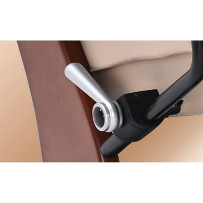 Fauteuil inclinable pivotant en cuir avec repose-pieds de rangement assorti