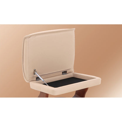 Fauteuil inclinable pivotant en cuir avec repose-pieds de rangement assorti