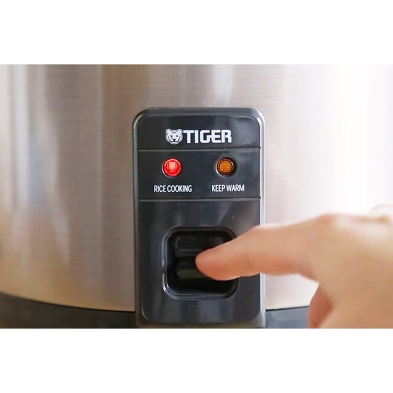Cuiseur à riz et chauffe-riz Tiger JNP-S55U-HU 3 tasses, gris acier inoxydable