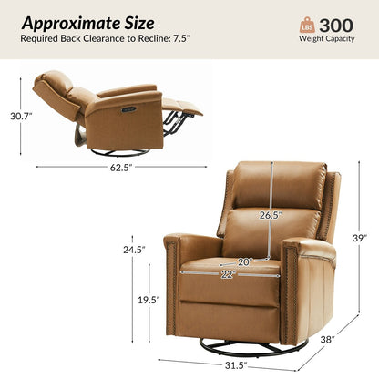 Ensemble de 2 fauteuils inclinables électriques pivotants et à bascule Tobias de style traditionnel par HULALA HOME