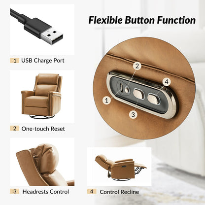 Ensemble de 2 fauteuils inclinables électriques pivotants et à bascule Tobias de style traditionnel par HULALA HOME