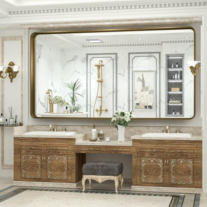 Miroir mural de salle de bain moderne à cadre en métal TokeShimi