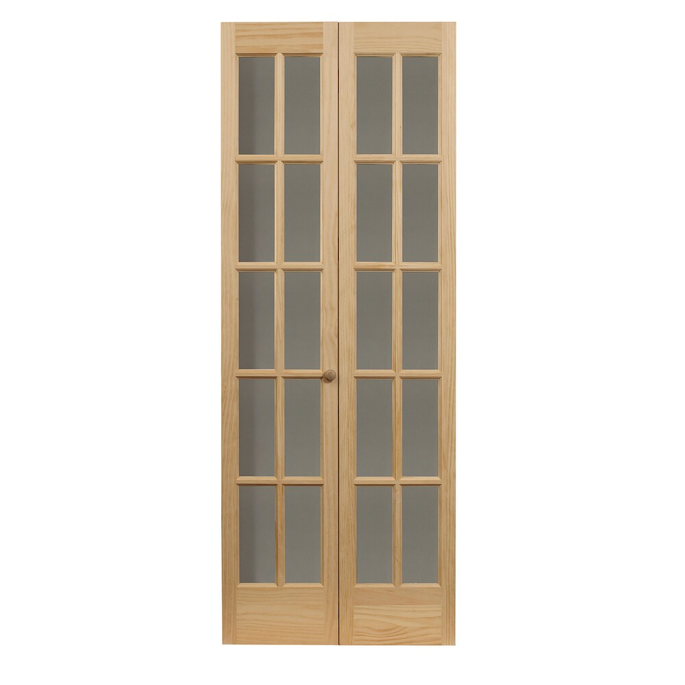 Porte pliante traditionnelle AWC en pin brut à vitrage divisé de 91 cm (36 pouces)