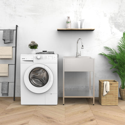 Évier et support de lavage en acier inoxydable Transolid EWS-2422S, 61 cm L x 56 cm P x 89 cm H