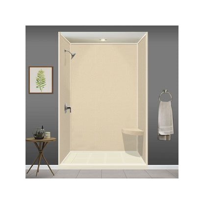 Siège de douche d'angle mural en surface solide Transolid Studio 14 po x 14 po - 14,5 po x 14,25 po x 3 po