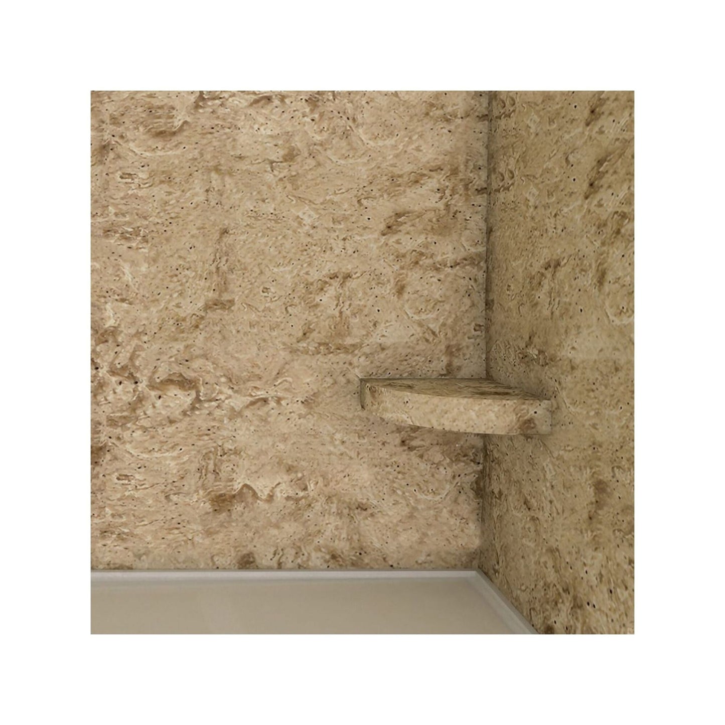Siège de douche d'angle mural en surface solide Transolid Studio 14 po x 14 po - 14,5 po x 14,25 po x 3 po