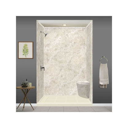 Siège de douche d'angle mural en surface solide Transolid Studio 14 po x 14 po - 14,5 po x 14,25 po x 3 po