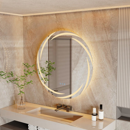 Miroir de salle de bain unique, grand format, rétroéclairé par LED, sans scintillement