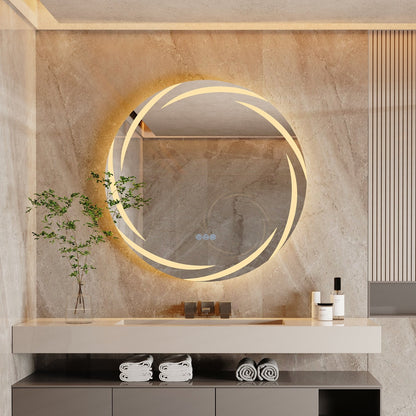 Miroir de salle de bain unique, grand format, rétroéclairé par LED, sans scintillement