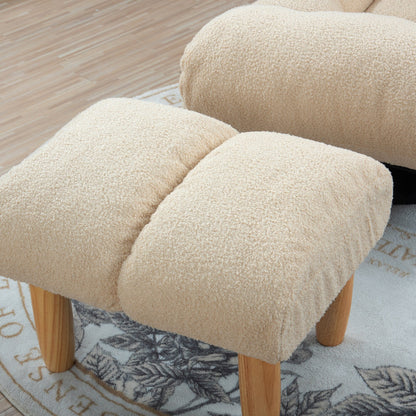 Ensemble fauteuil inclinable rembourré sans accoudoirs avec repose-pieds et appui-tête réglable