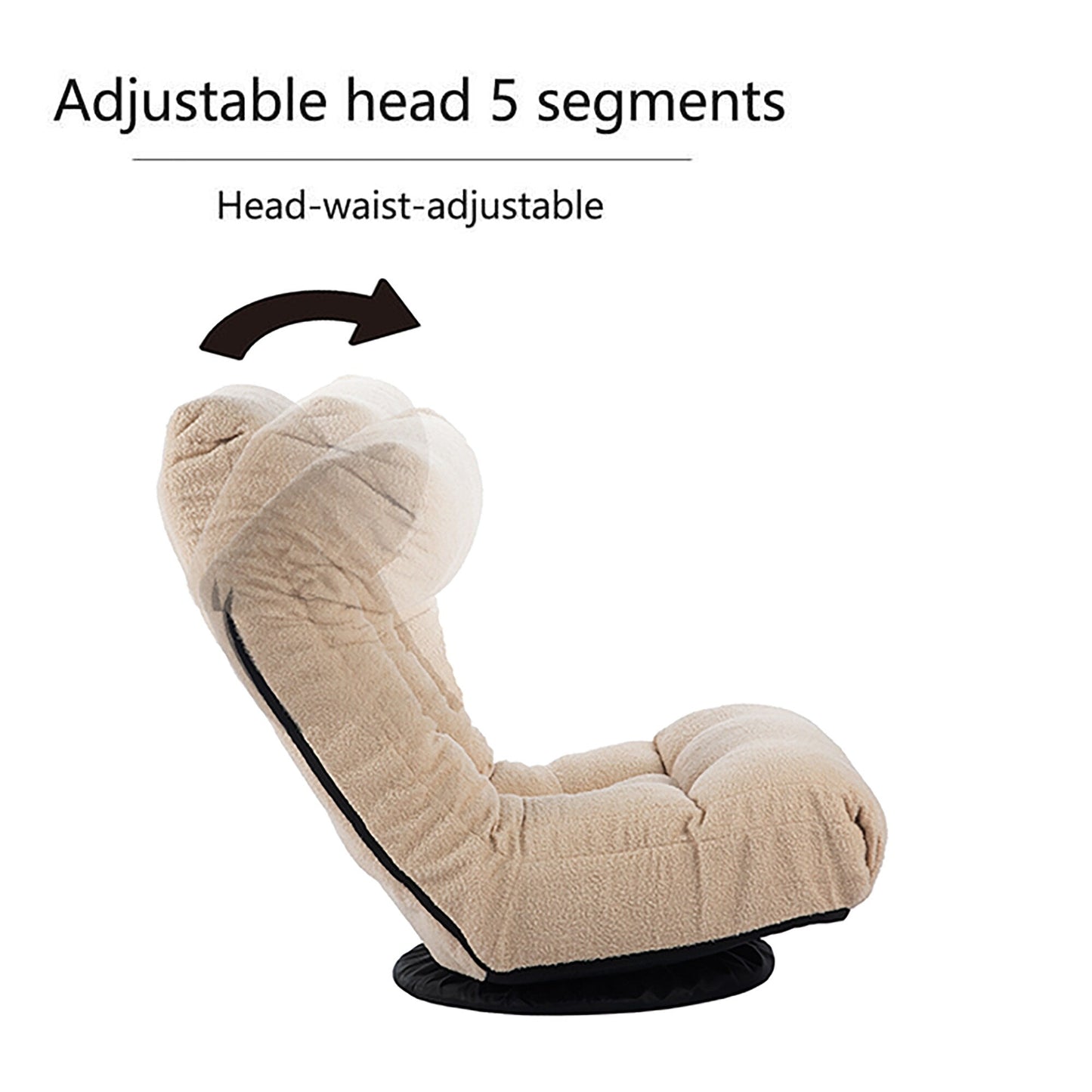 Ensemble fauteuil inclinable rembourré sans accoudoirs avec repose-pieds et appui-tête réglable