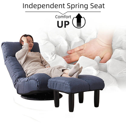 Ensemble fauteuil inclinable rembourré sans accoudoirs avec repose-pieds et appui-tête réglable