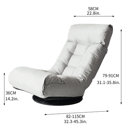 Ensemble fauteuil inclinable rembourré sans accoudoirs avec repose-pieds et appui-tête réglable