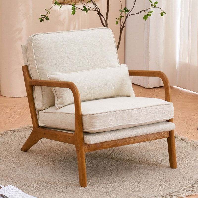 Fauteuil d'appoint rembourré de style moderne du milieu du siècle