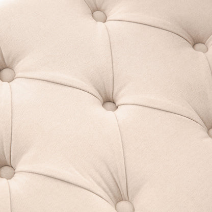 Banc de rangement rembourré avec accoudoirs et dossier capitonné rabattable, 128 cm (50,4 pouces).