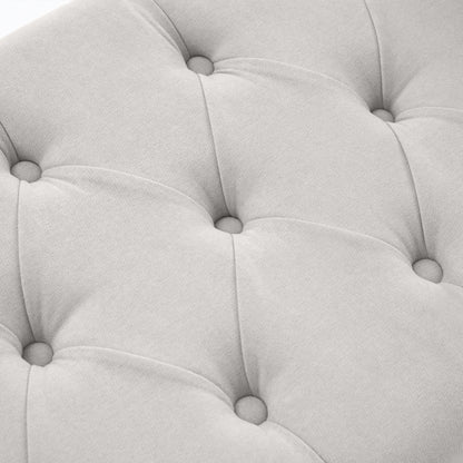 Banc de rangement rembourré avec accoudoirs et dossier capitonné rabattable, 128 cm (50,4 pouces).