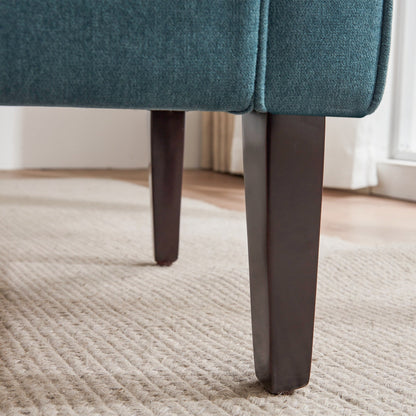 Banc de rangement rembourré avec accoudoirs et dossier capitonné rabattable, 128 cm (50,4 pouces).