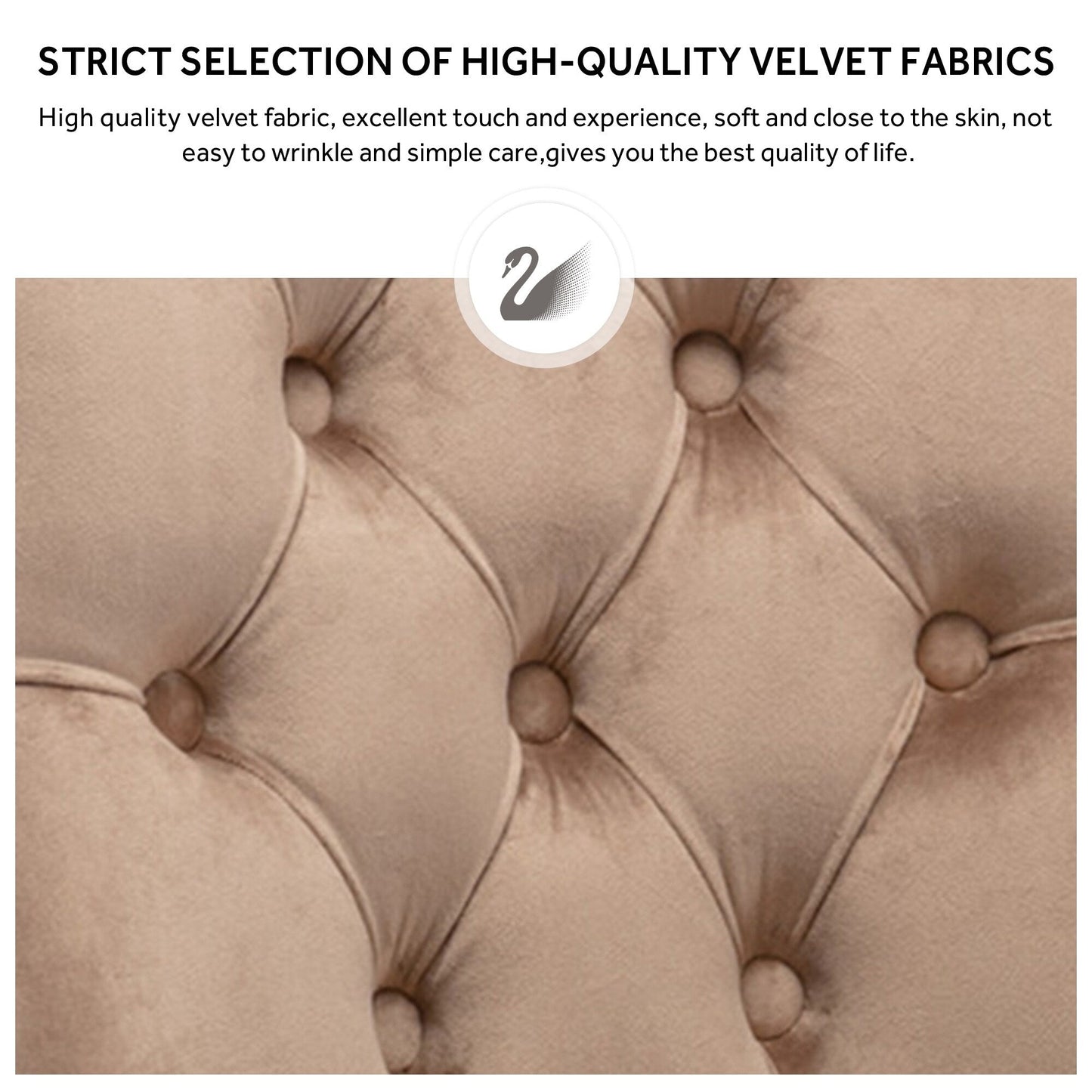 Ensemble de 6 chaises de salle à manger capitonnées en velours avec pieds en bois massif