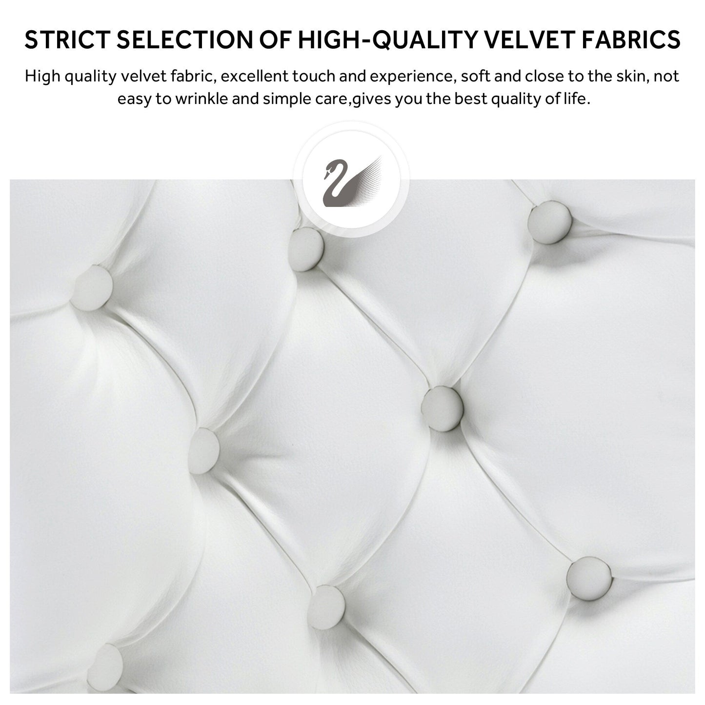 Ensemble de 6 chaises de salle à manger capitonnées en velours avec pieds en bois massif