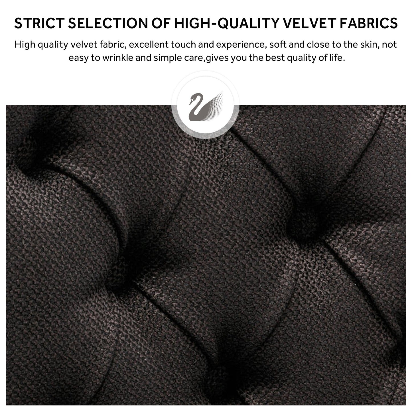 Ensemble de 6 chaises de salle à manger capitonnées en velours avec pieds en bois massif