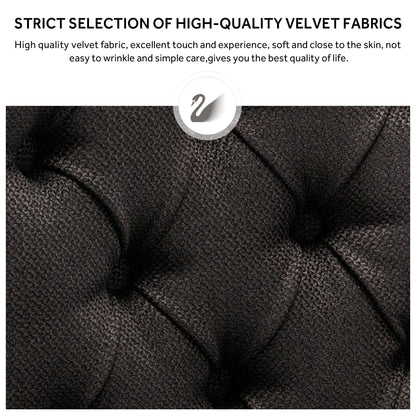 Ensemble de 6 chaises de salle à manger capitonnées en velours avec pieds en bois massif