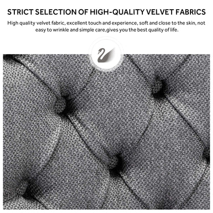 Ensemble de 6 chaises de salle à manger capitonnées en velours avec pieds en bois massif