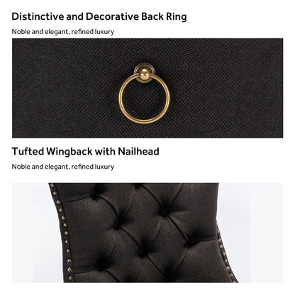 Ensemble de 6 chaises de salle à manger capitonnées en velours avec pieds en bois massif