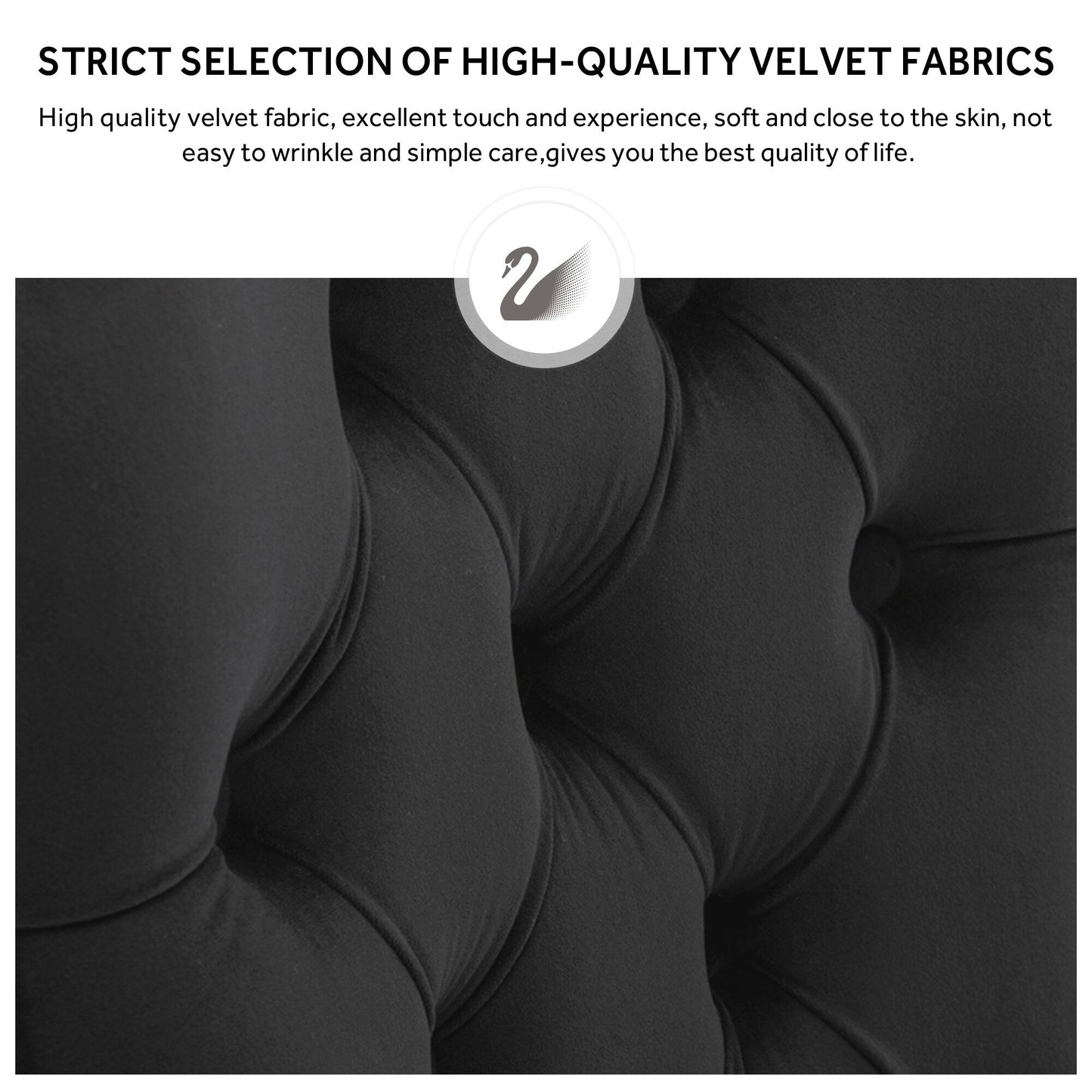 Ensemble de 6 chaises de salle à manger capitonnées en velours avec pieds en bois massif