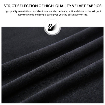 Ensemble de 6 chaises de salle à manger capitonnées en velours avec pieds en bois massif