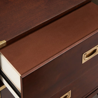 Table de chevet Valoria à 3 tiroirs avec accents dorés