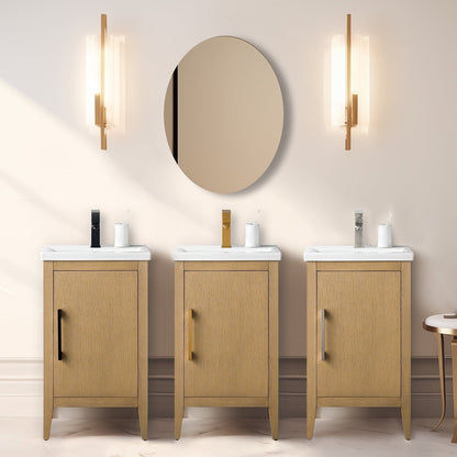 Meuble-lavabo simple vasque Vanity Art 20, 24 ou 30 pouces avec plan de travail en céramique