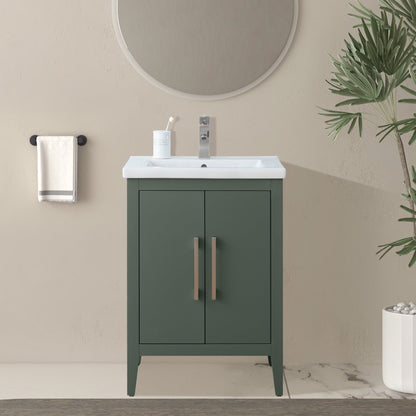 Meuble-lavabo simple vasque Vanity Art 20, 24 ou 30 pouces avec plan de travail en céramique