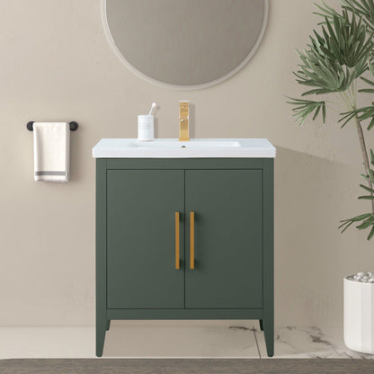 Meuble-lavabo simple vasque Vanity Art 20, 24 ou 30 pouces avec plan de travail en céramique