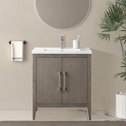 Meuble-lavabo simple vasque Vanity Art 20, 24 ou 30 pouces avec plan de travail en céramique