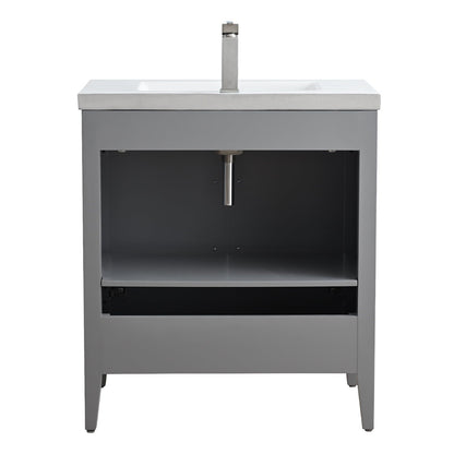 Meuble-lavabo simple vasque Vanity Art 20, 24 ou 30 pouces avec plan de travail en céramique