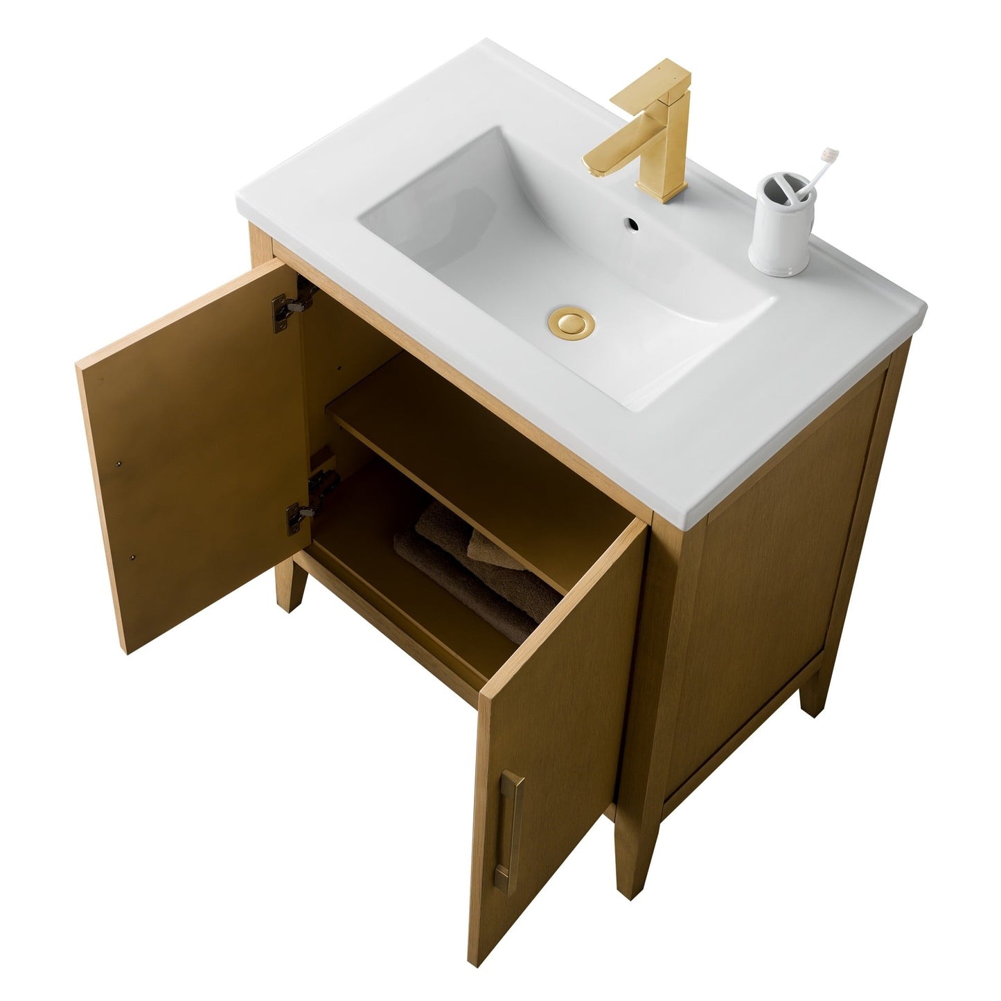 Meuble-lavabo simple vasque Vanity Art 20, 24 ou 30 pouces avec plan de travail en céramique