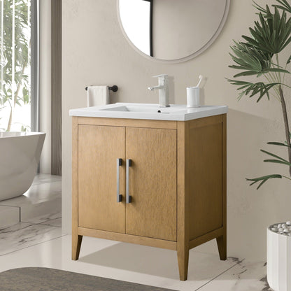 Meuble-lavabo simple vasque Vanity Art 20, 24 ou 30 pouces avec plan de travail en céramique