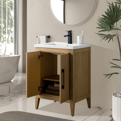 Meuble-lavabo simple vasque Vanity Art 20, 24 ou 30 pouces avec plan de travail en céramique
