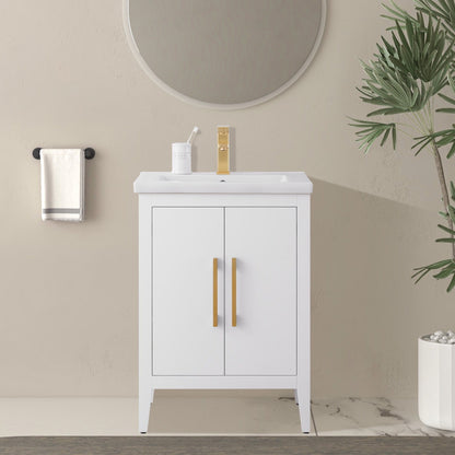 Meuble-lavabo simple vasque Vanity Art 20, 24 ou 30 pouces avec plan de travail en céramique