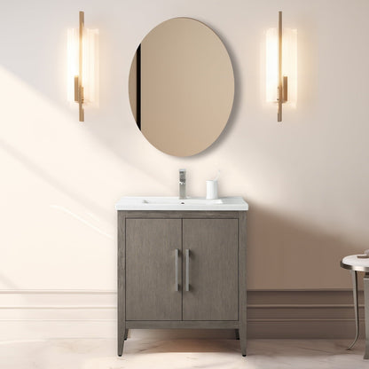 Meuble-lavabo simple vasque Vanity Art 20, 24 ou 30 pouces avec plan de travail en céramique