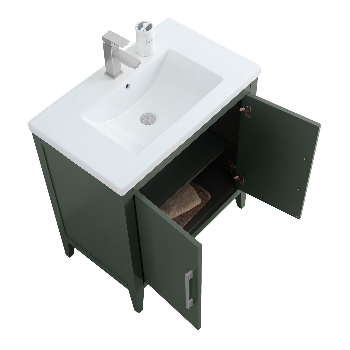 Meuble-lavabo simple vasque Vanity Art 20, 24 ou 30 pouces avec plan de travail en céramique