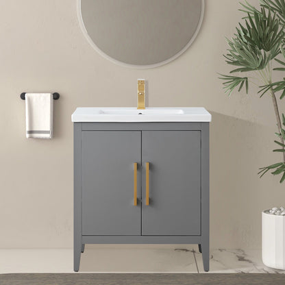 Meuble-lavabo simple vasque Vanity Art 20, 24 ou 30 pouces avec plan de travail en céramique